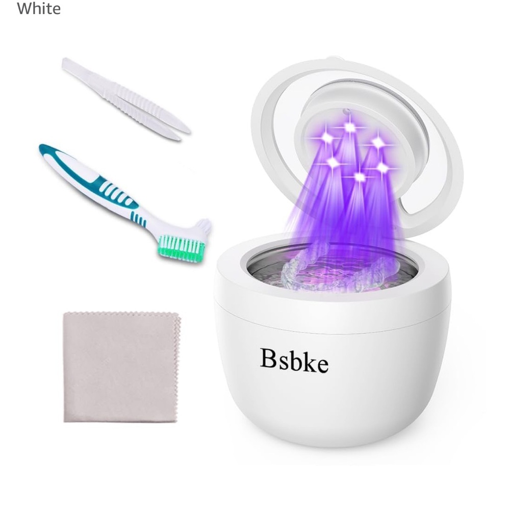 Ultrasonic Retainer Cleaner 45kHz Dental Cleaning Machine With 6‎ U/V Lights NIB